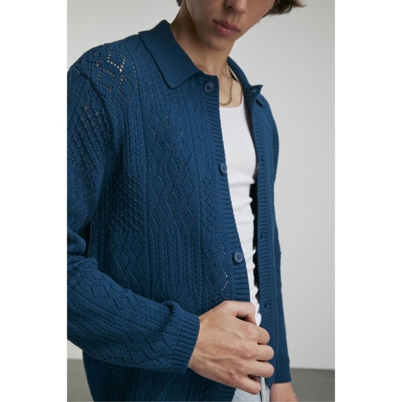 NWT UO Zev Button-Down Polo Sweater - Picture 3 of 4